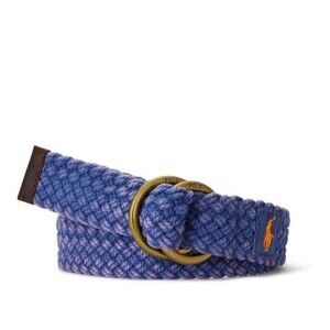 Polo Ralph Lauren Men’s Braided Cotton Leather-Trim Belt Size: XL